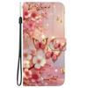 Handmade PU Leather Flip Case for Xiaomi 14T / Xiaomi 14T Pro Anti-Slip Shockproof Cover with Wrist Strap & Heart/Rose Cat Designs