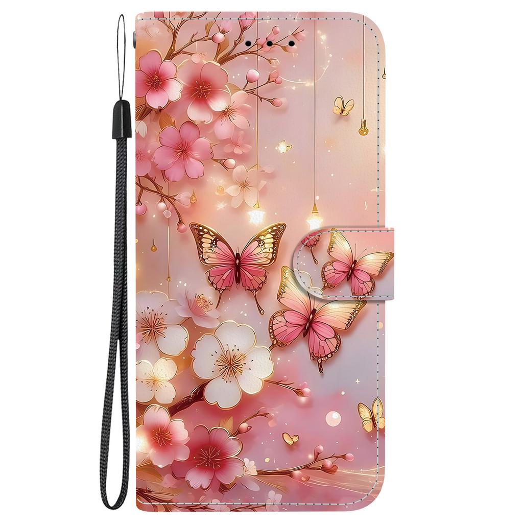 Handmade PU Leather Flip Case for Xiaomi 14T / Xiaomi 14T Pro Anti-Slip Shockproof Cover with Wrist Strap & Heart/Rose Cat Designs