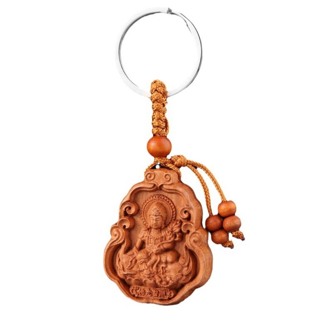 Бог-хранитель Персиковое дерево Брелок Религия Деревянный брелок Брелок для автомобиля