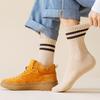 Women Striped Wool Socks Color Block Thickened Crew Socks Warm Winter Terry Socks for Sports Fitness Running Everyday Wear