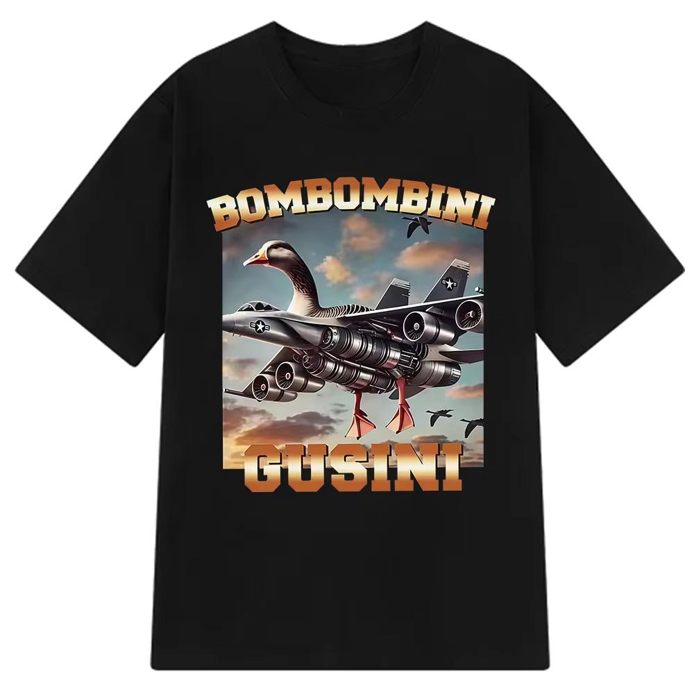 Italian Brainrot Tralalero Tralala Tung Tung Tung Sahur Bombardiro Crocodilo Funny Meme T-shirt Men Women Fashion Loose T Shirts