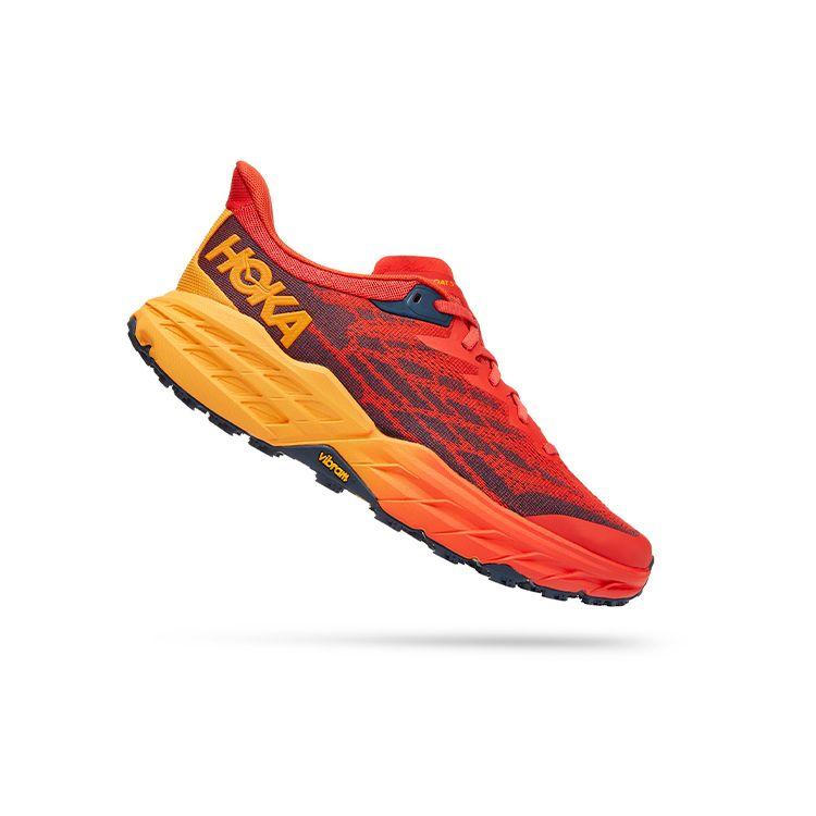 HOKA Speedgoat 5 Fiesta Radiant Yellow Мужские кроссовки красные 1123157-FRYL