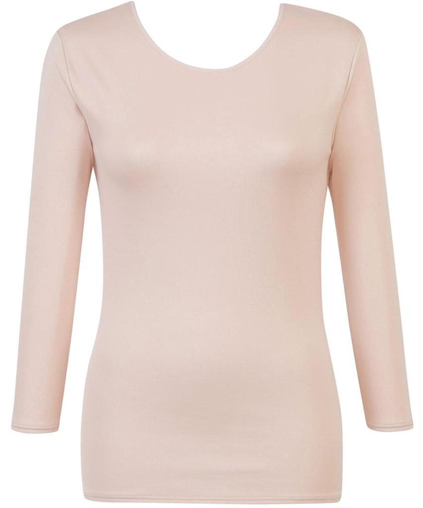 Warm Cotton Narrow Long PO Wing/Wacoal Women's Innerwear, 100% (Skin Side), Lightweight, Neck, 3/4 Sleeve, Sleeve, Autumn/Winter, EL2950,