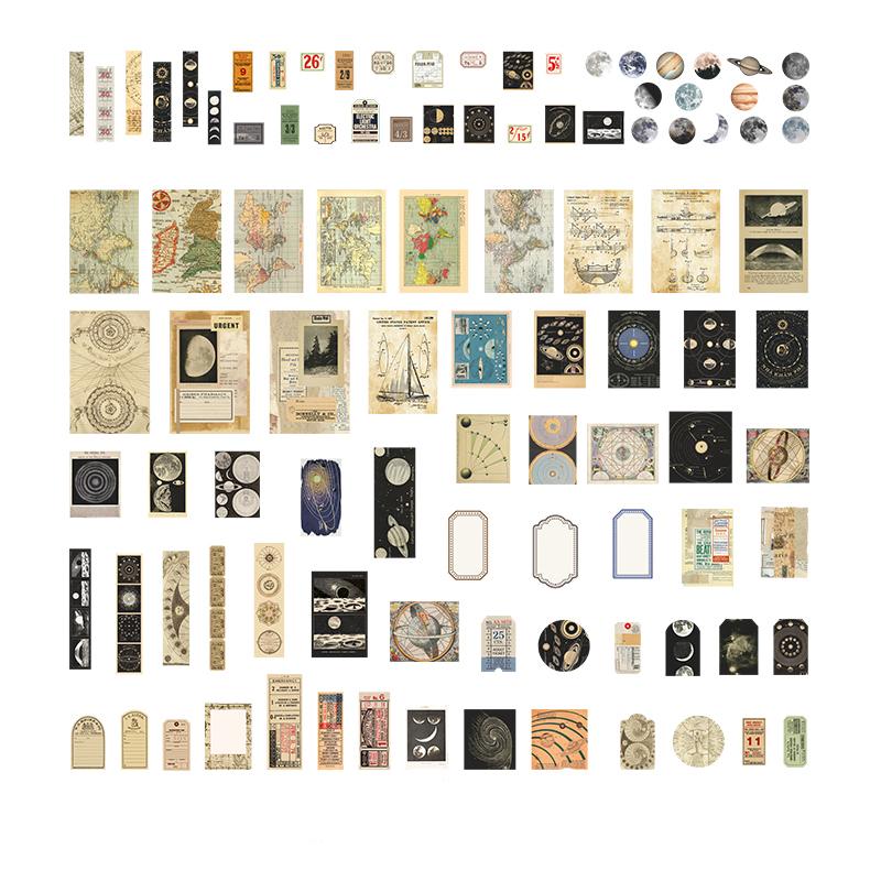 200 шт. Винтажный блокнот с клипсой и клеем для заметок, скрапбукинга, дневника, альбома, материал для этикеток, декоративные канцелярские товары, крафтовая фоновая бумага