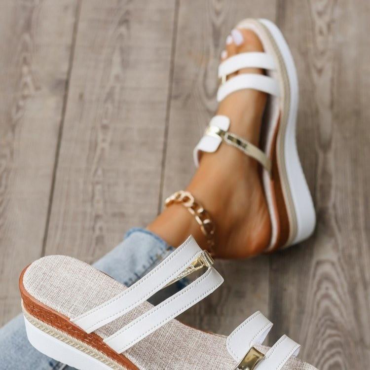 Fashion 2024 New Summer Women's Fashion Slippers, Comfortable and Sporty Open-toe Non-slip Hollow Soft Women's Wedge Slippers, Plus Size