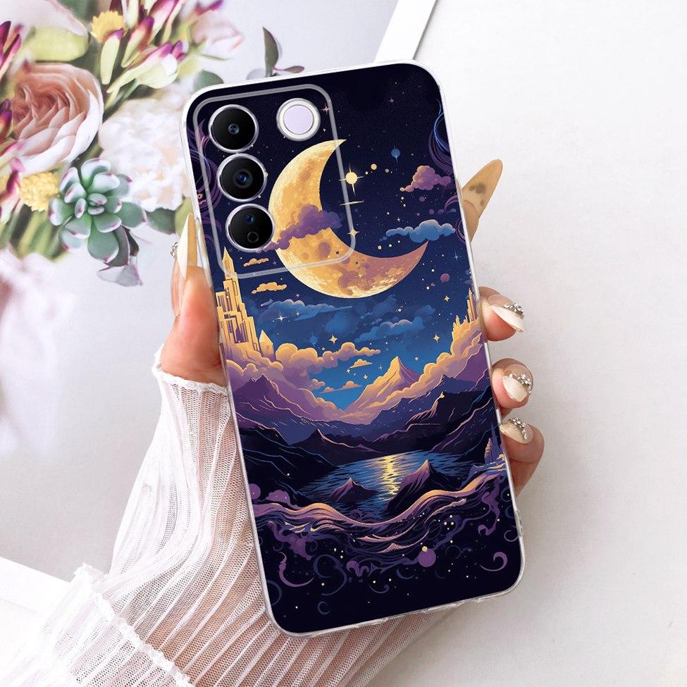 Transparent Cover For Vivo S16e 5G Case V2239A Cute Cat Fashion Butterfly Funny Painted Casing For VivoS16e 5G
