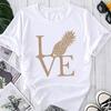 (Asian Size) Fashion Print Love Letter Pineapple Trend Cute Graphic Tee Female Casual T Clothing Casual Women's Summer Top Short Sleeve T-shirt