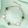 Браслет 'Четырехлистный клевер' Женский Легкая роскошь Нишевый Изысканный Новый Двухслойный браслет Подарок на день рождения для девушки