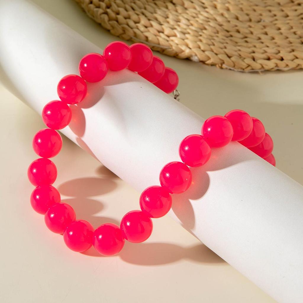 Летнее новое желейное прозрачное акриловое колье-чокер из бусин женские аксессуары небольшой свежий морской отпуск цвет допамин стиль