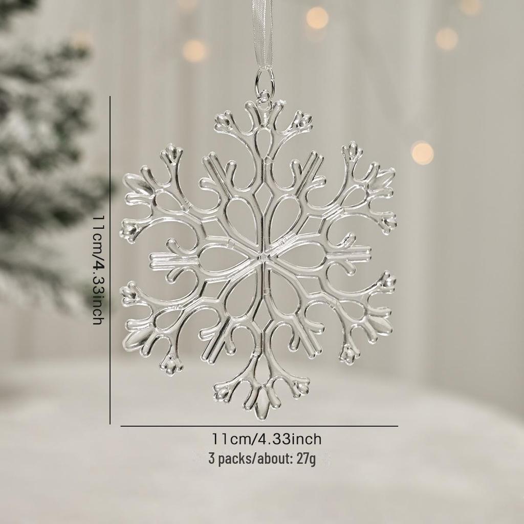 Transparent Christmas Tree Ornaments: Icicles, Snowflakes, and Deer Pendants