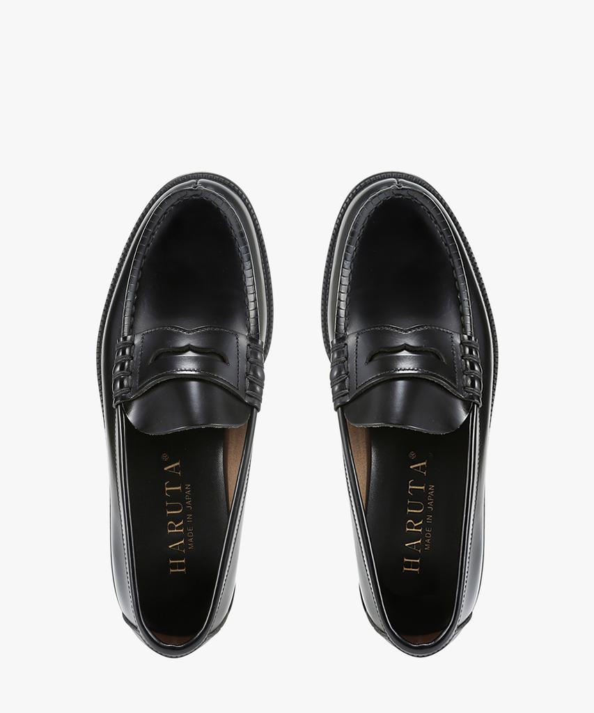 Haruta Men'S Cowhide Penny Loafers Hs-906_Black