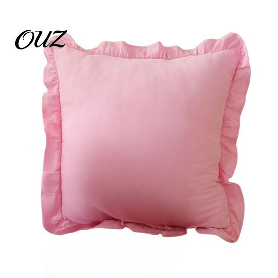 Modern Minimalist Cushion Covers Ruffle Throw Pillow Cover, Cotton Plaid Case with Frill Edge, 18x18 Decorative Inch 20x12 Cover for Farmhouse