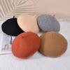 Yousheng Women Beret Hat Solid Color Adjustable Size Imitation Wool Hat Retro Style Beret Cap Fashion Accessory