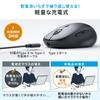Sanwa Direct Wireless Mouse Rechargeable Quiet Type-C Type-A 5 Buttons (Equipped with Back/Forward Buttons) DPI Switching Smartphone Stand & Pouch Inc
