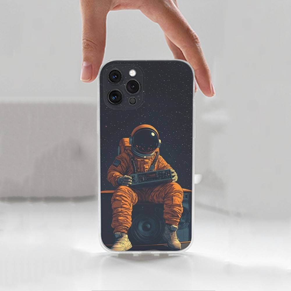 Чехол для телефона «Космическое искусство Астронавт» для iPhone 14,13,12,11,17,16,15,Pro,Max,Plus,X,XS,XR,SE,Mini Прозрачный Мягкий Чехол