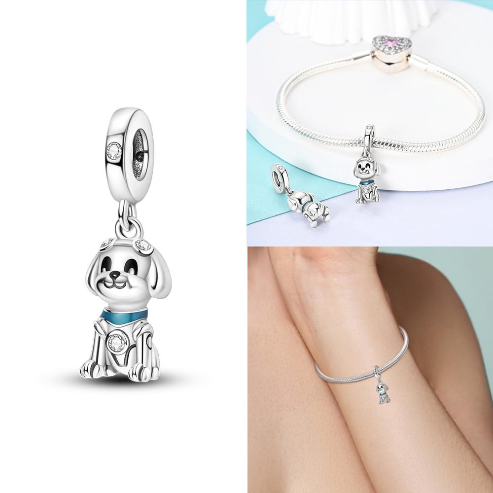 Медные Оригинальные Шармы Любовь Сердце Собака Кошка Лапы Подвеска Бусины Подходят для Браслета Mula DIY Ювелирные Изделия Для Женщин Подарок