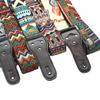New Vintage Adjustable Boho Style Embroidered Leather Guitar Strap for Ukulele Electric Acoustic Guitar Bass Guitar Accessories