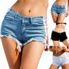 Женские сексуальные шорты, рваные сексуальные уличные шорты с низким верхом, джинсовые шорты, джинсовые шорты с боковыми ремнями