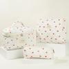 Women Quilted Makeup Bag Cosmetic Organizer Bag Large Capacity Aesthetic Cosmetic Bag Cherry Pattern Cute Toiletry Bag