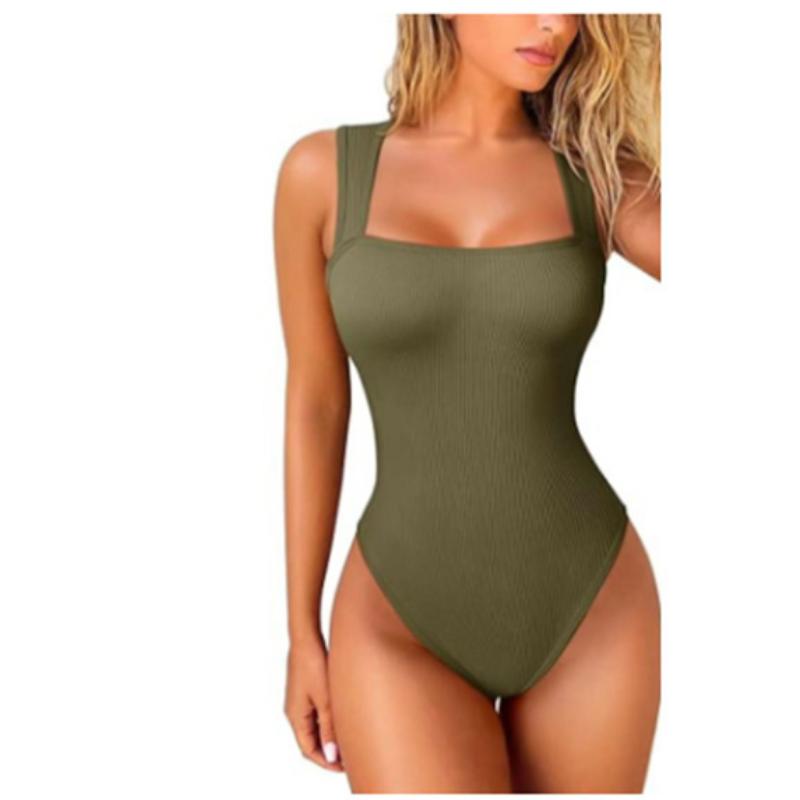 2025 Sexy U-Neck Slimming Tank Bodysuit for Women-Sleeveless Bodycon Jumpsuit, Stretchy Tight Vest Top with Snap Closure,Viral Figure Hugging Outfit