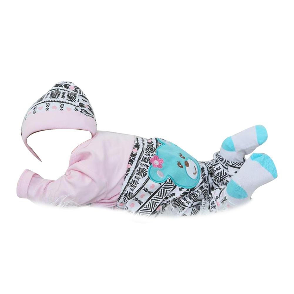 Reborn Girl Baby Doll Outfits Accessories Set Fits 50-55 Cloth Reborn Girl Dolls Clothes Pink C Y7A0