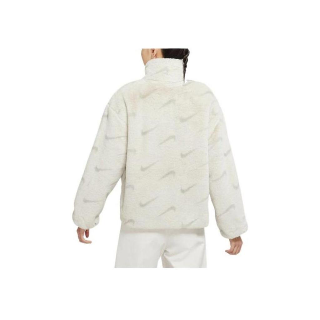 Nike Sportswear Printed Faux Fur Jacket White Women DQ6843-072