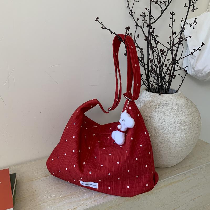 2025 лето новая сумка для поездок на работу большая вместимость плечевая в иностранном стиле мода корейская версия в горошек повседневная плиссированная сумка-тоут