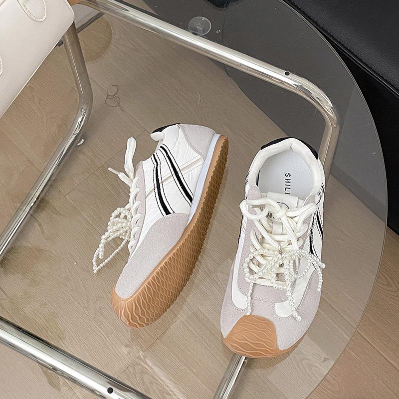 Розовые балетки в стиле ретро женские новинка весны 2025 года универсальные спортивные низкие кроссовки Forrest Gump