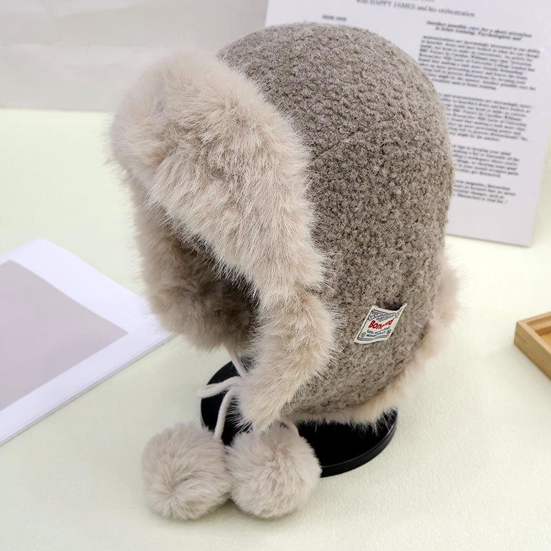Утепленная теплая шапка-ушанка женская зимняя пушистая теплая хлопковая шапка для улицы, для велоспорта, катания на лыжах, шапка «гром и ветер»