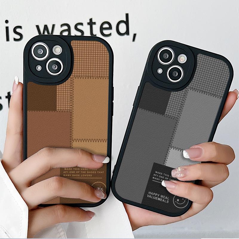 Кожаный черный корпус, силиконовый гибкий мягкий чехол из ТПУ, модная задняя крышка для мобильного телефона с принтом для iPhone, Samsung, Xiaomi