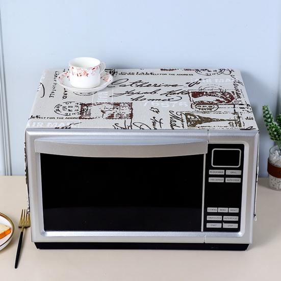 Складная пылезащитная крышка для микроволновой печи с боковым карманом, хлопок, лен, удобная сенсорная верхняя крышка для микроволновой печи, товары для дома