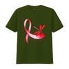 Hippie Dragonfly Red Ribbon Blood Cancer Support T Shirt Vintage Washed Breathable Unisex Casual Soft Graphic Stylish