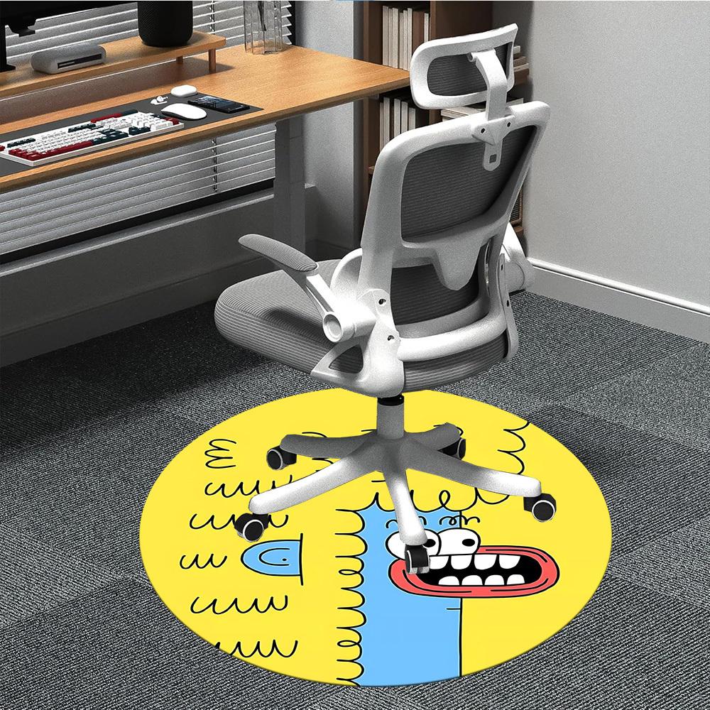 1pc Office Round Area Rug, Indoor Mat Suitable For Office, Under Office Chairs Bedroom Living Room Home Decor, Room Deco