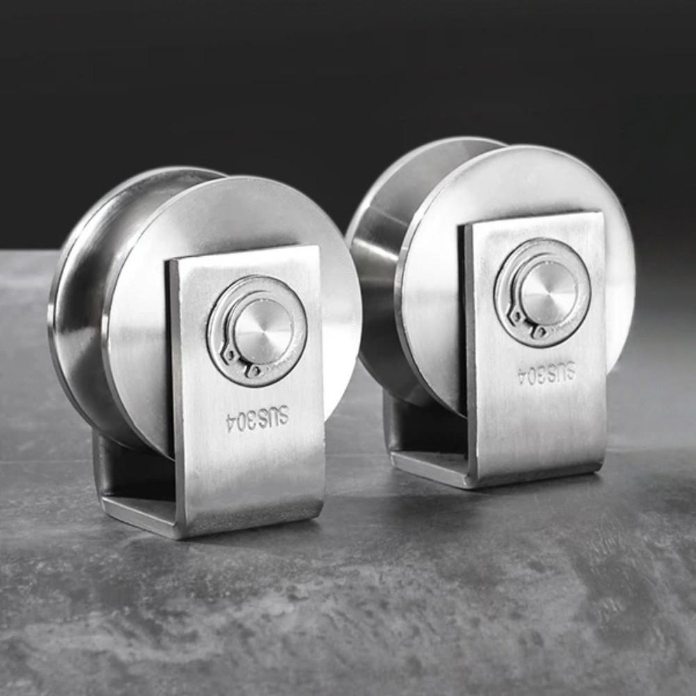 Corrosion Resistant V Sliding Gate Roller Wheel 304 Stainless Steel Pulley  Material Handling