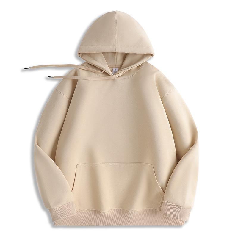 Men S Solid Color Fleece Hooded Sweatshirt Loose Fit Winter Warm Hoodie