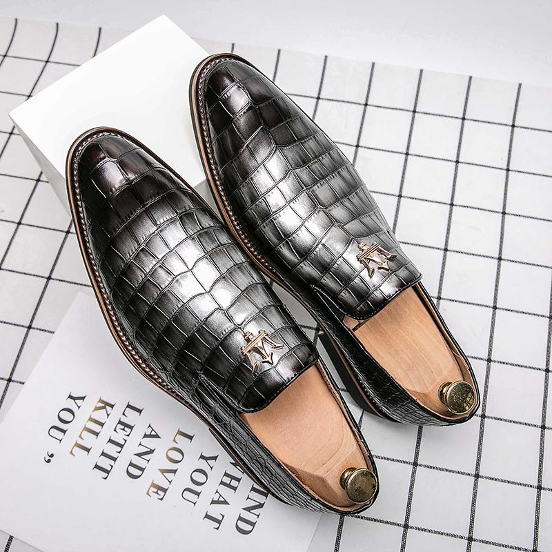 Мужские классические деловые туфли из микрофибры с острым носком, мужские деловые туфли на плоской подошве, модные туфли-оксфорды для свадебной вечеринки