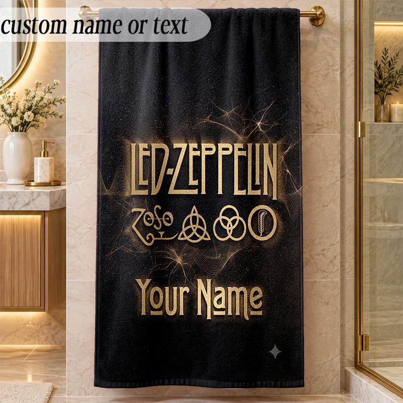 Beach TowelLed Zeppelin Custom Name Text Personalized Soft Towel for Beach Pool Indoor Home Decor Gift