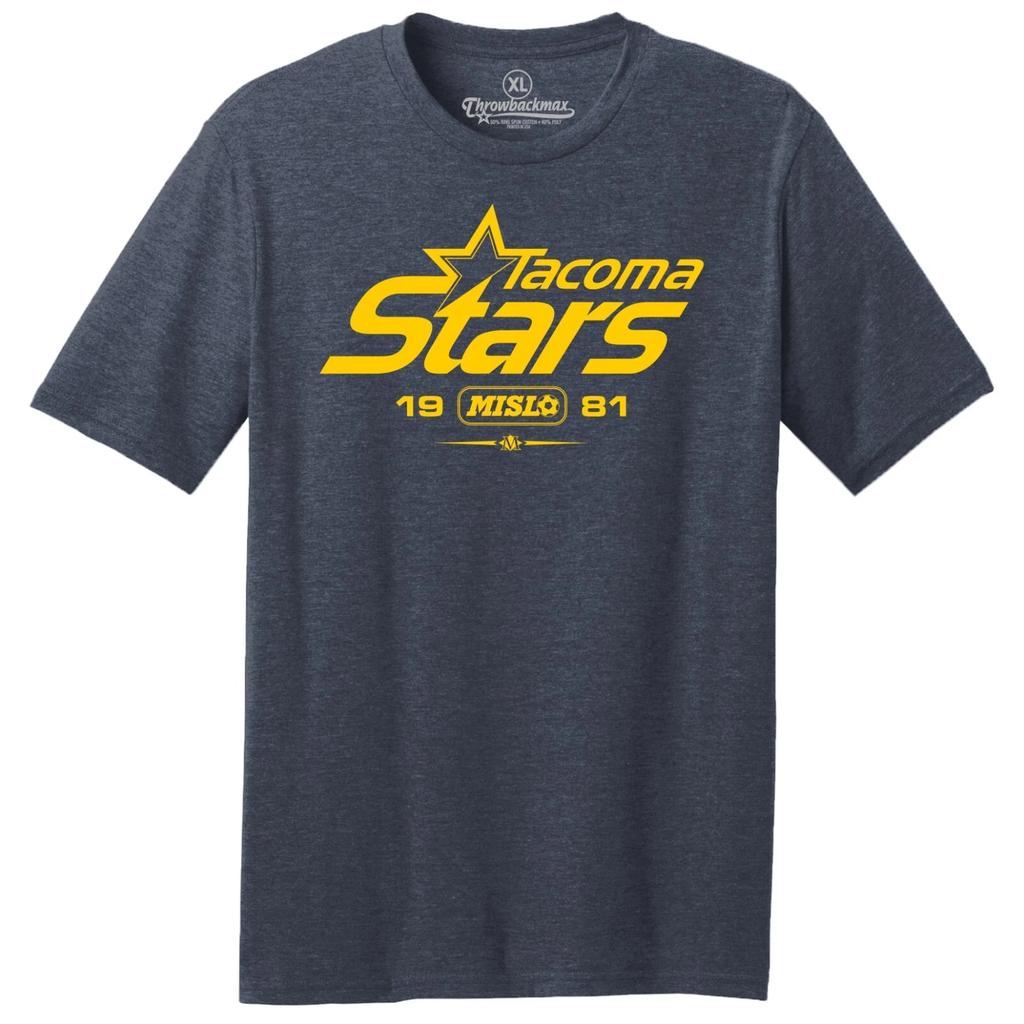 Tacoma Stars 1981 Logo MISL Soccer TRI-BLEND Classic Cut Tee Shirt