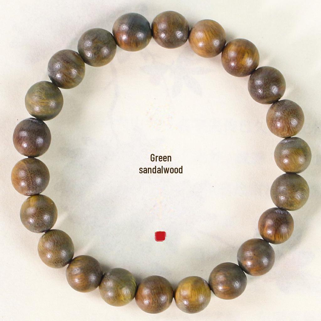 Изысканный браслет из зеленого сандалового дерева 8 мм для женщин: Натуральный аромат, меняющий цвет на свету