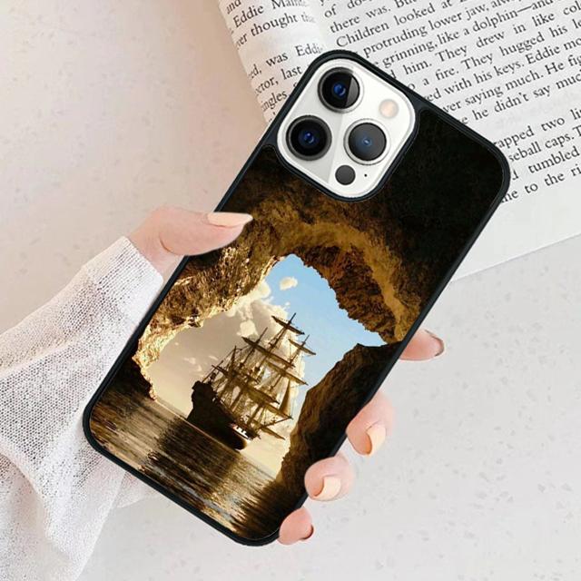 Чехол для телефона 'Пиратский корабль в море' Для iPhone 17 Air 15 16 Чехол 11 13 14 Pro Max 12 Plus Max Fundas