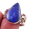 Натуральный Лазурит Драгоценный Камень 925 Стерлинговое Серебро Двухцветное Подарочное Кольцо Р.10 U0p86