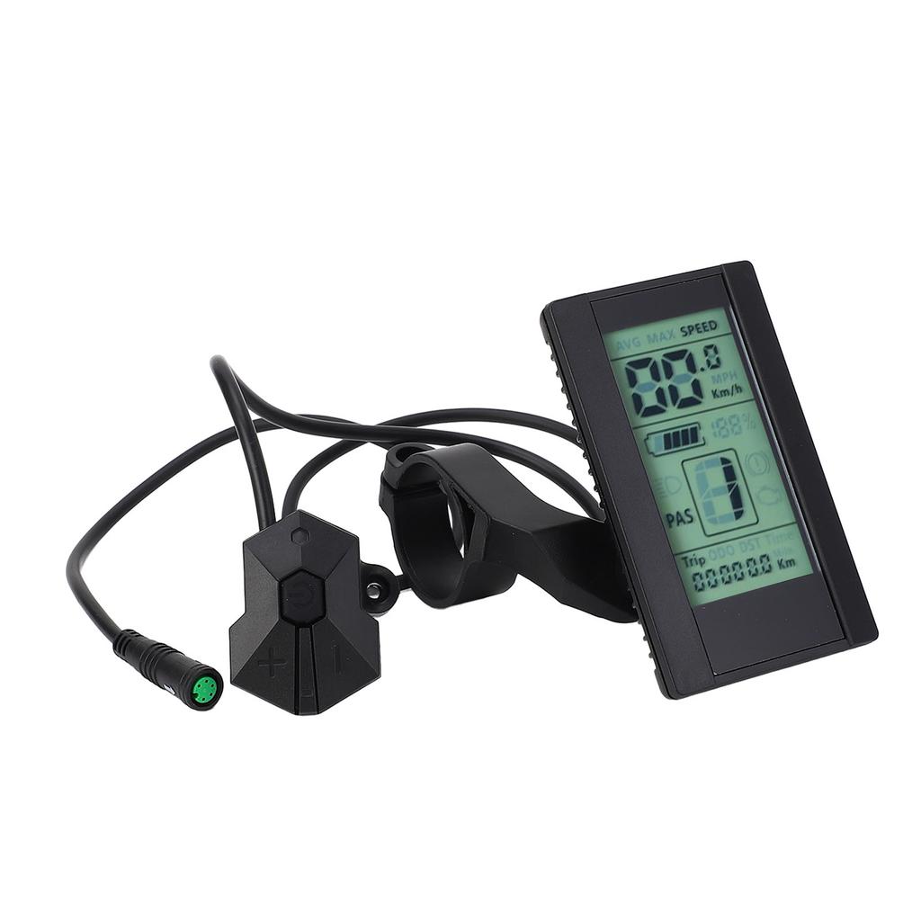 Electric Bike LCD Display Meter 2.7 Inch Screen 24V 36V 48V 52V Backlight Brightness Adjustable Water Resistant LCD
