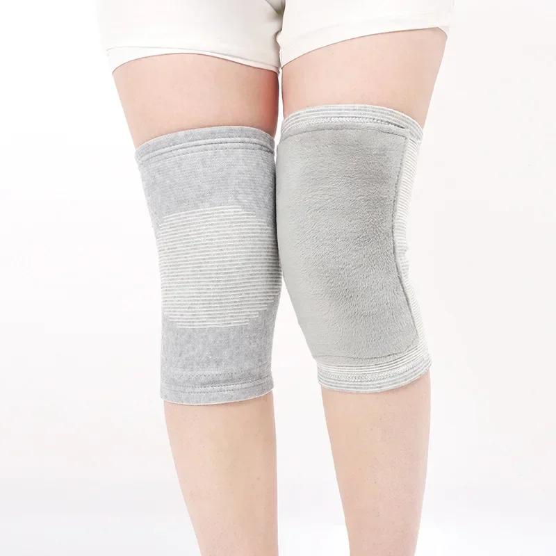 Наколенник из кашемира для облегчения боли в суставах при артрите, защита из двойной толстой шерсти, утеплитель для занятий спортом, 1 пара, зима