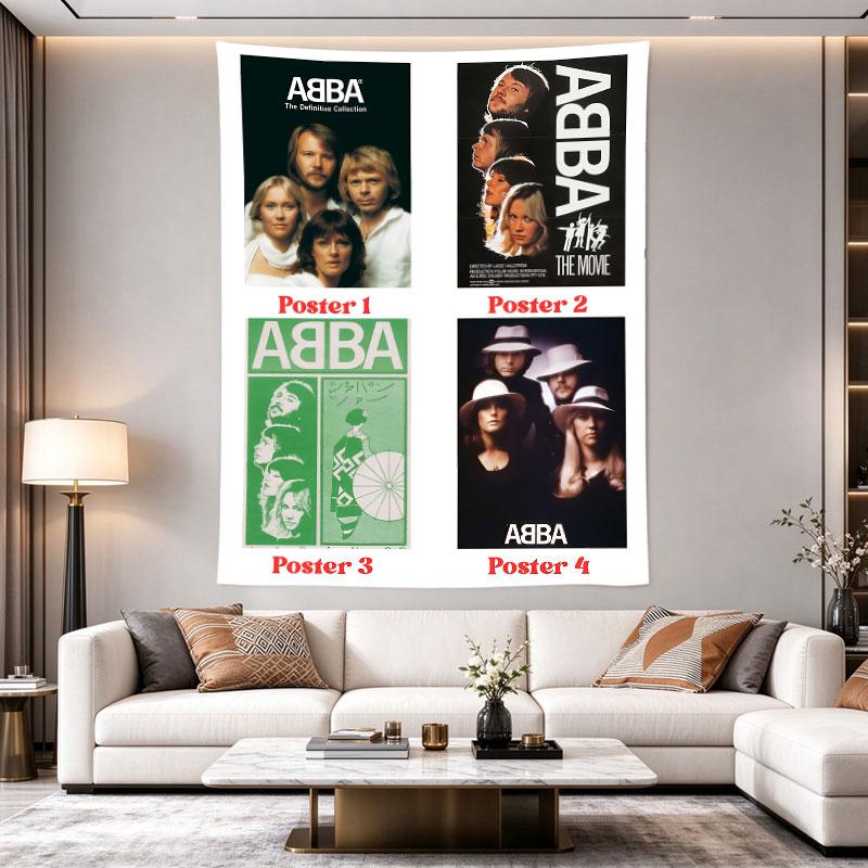 ABBA Band Four Poster Collage Retro Swedish Pop Group Photo Art Print