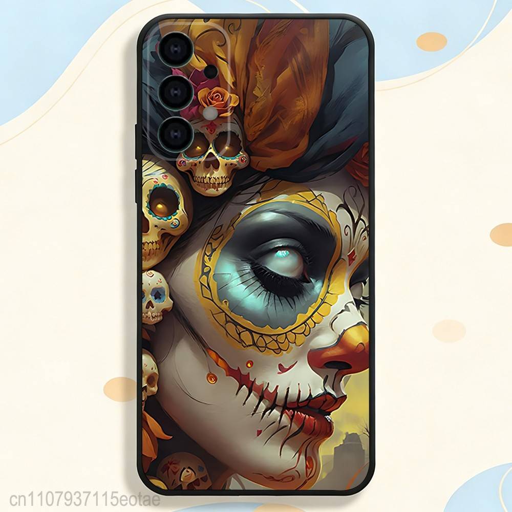 Чехол Day of the Dead Мексиканский Череп ДЕВОЧКА для Samsung Galaxy S21 S25 FE S24 S23 Ultra S20 S9 S22 Plus S10 TPU Чехол