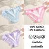 FINETOO 3PCS/SET Women Cotton Printing Panties Seamless Lace Panties Low Rise Briefs Comfortable Sexy Lingerie Intimates Panties