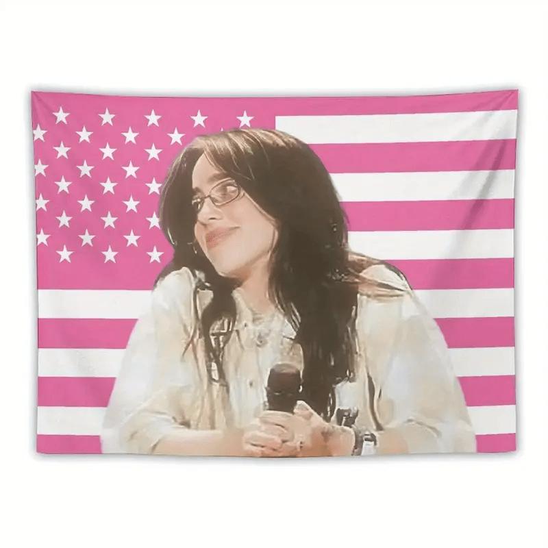 1pc BBillie Music Album Poster Tapestry Flag Pink Gift Bedroom Living Room Wall Decor