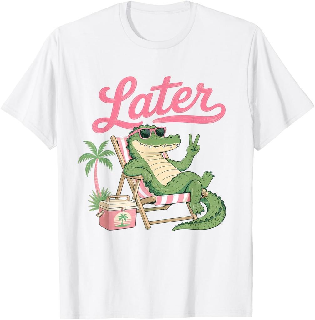 Teacher Summer Alligator See You Later Last Day of School T-Shirt unisex T-Shirt