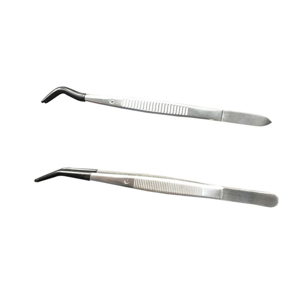 Изогнутый пинцет из нержавеющей стали 6,2 дюйма пластиковый для инструментов для изготовления поделок пинцет для поделок для ювелирных изделий