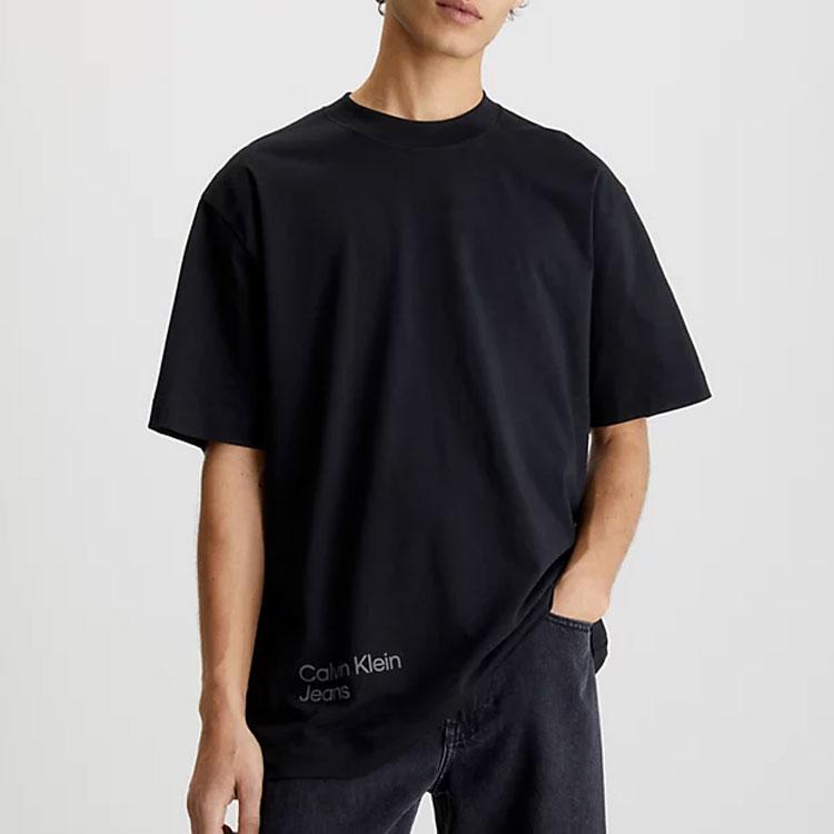 Calvin Klein Футболка с коротким рукавом и круглым вырезом, с логотипом, черная J30J322881-BEH
